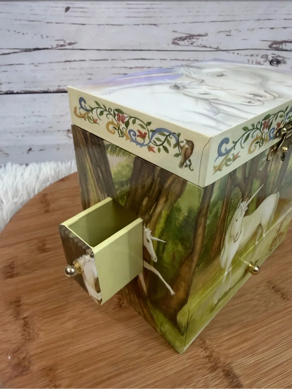 Enchantmints Unicorn Forest Musical Jewelry Box B1202 Vintage Style